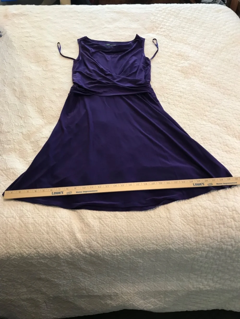 Jones NY sleeveless cowl neck purple midi length slip on dress (6) - Picture 9 of 15